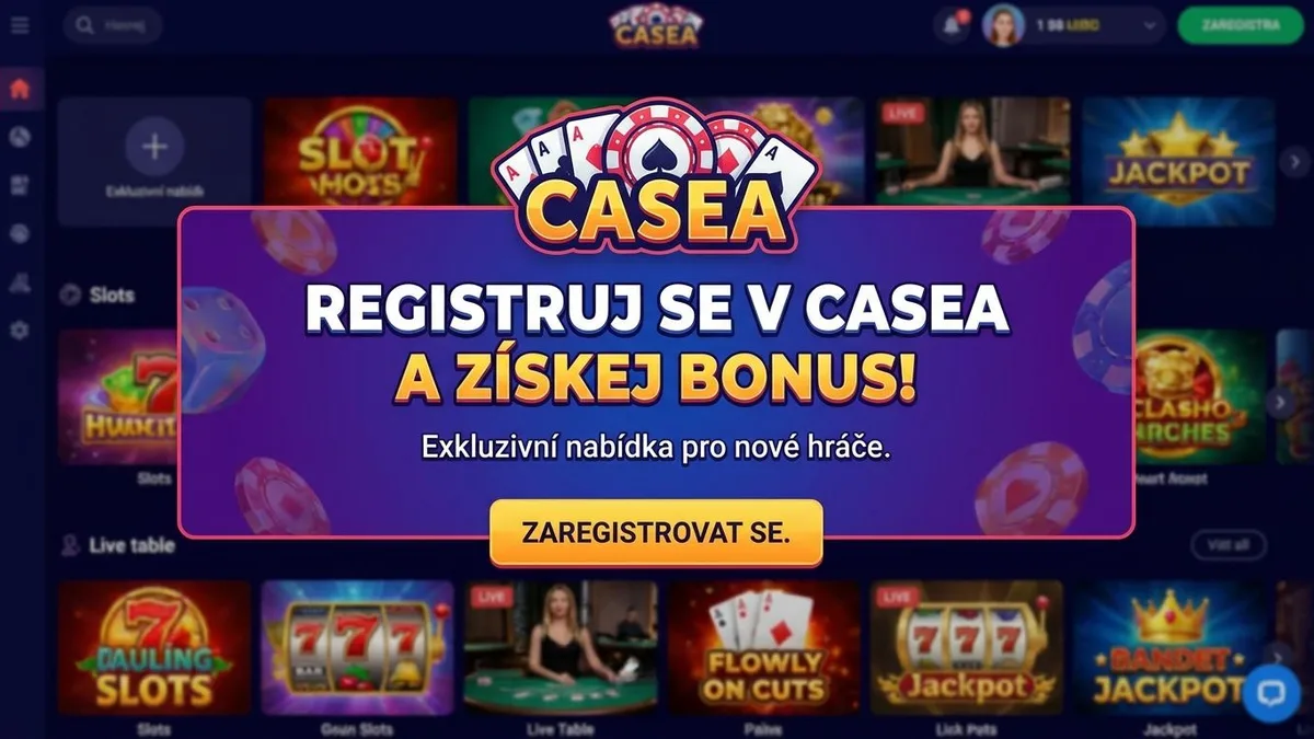 Registrace s bonusem v Casea